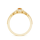 Certified Citrine and Diamond Teardrop Engagement Ring with Enhancer AAA - Rosec Jewels