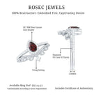 Natural Garnet Diamond Vintage Wedding Bridal Ring Set AAA - Rosec Jewels