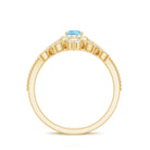 Rosec Jewels-Vintage Looking Aquamarine and Diamond Teardrop Wedding Ring Set for Women
