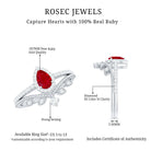 Vintage Looking Pear Shape Ruby Diamond Engagement Ring with Enhancer AAA - Rosec Jewels