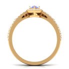 Tanzanite Vintage Teardrop Wedding Ring Set with Diamond Tanzanite - ( AAA ) - Quality - Rosec Jewels