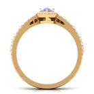 Rosec Jewels-Vintage Looking Tanzanite Diamond Wedding Bridal Ring Set of 2