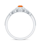 Vintage Inspired Fire Opal Teardrop Wedding Ring Set with Diamond AAA - Rosec Jewels