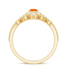 Vintage Inspired Fire Opal Teardrop Wedding Ring Set with Diamond AAA - Rosec Jewels