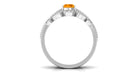 Pear Cut Fire Opal and Diamond Vintage Engagement Ring with Wedding Band Set AAA - Rosec Jewels
