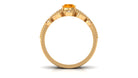 Pear Cut Fire Opal and Diamond Vintage Engagement Ring with Wedding Band Set AAA - Rosec Jewels