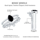 Vintage Style Black Spinel Diamond Wedding Ring Set for Women AAA - Rosec Jewels