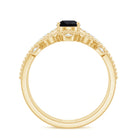 Vintage Style Black Spinel Diamond Wedding Ring Set for Women AAA - Rosec Jewels