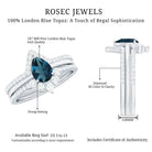 Rosec Jewels-Pear Shape London Blue Topaz and Diamond Trio Ring Set