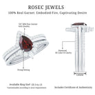 Rosec Jewels-Natural Pear Shaped Garnet Diamond 3 Piece Bridal Ring Set