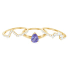 Rosec Jewels-Natural Tanzanite Diamond 3 Piece Wedding Ring Set