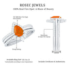 Rosec Jewels-Pear Cut Fire Opal Trio Wedding Ring Set with Moissanite