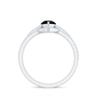 Certified Natural Black Spinel 3 Piece Wedding Ring Set with Moissanite AAA - Rosec Jewels