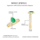 Rosec Jewels-Natural Emerald Diamond Teardrop Engagement Ring and Wedding Band Set