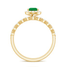 Rosec Jewels-Natural Emerald Diamond Teardrop Engagement Ring and Wedding Band Set