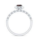 Rosec Jewels-Natural 5X7mm Pear Shape Garnet Wedding Engagement Ring Set of 2
