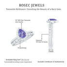 Rosec Jewels-Natural Pear Shape Tanzanite Diamond Wedding Engagement Ring Set of 2