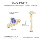 Rosec Jewels-Natural Pear Shape Tanzanite Diamond Wedding Engagement Ring Set of 2
