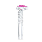 Teardrop Pink tourmaline Bridal Ring Set with Diamond AAA - Rosec Jewels