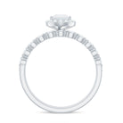Teardrop Moonstone Bridal Ring Set with Diamond AAA - Rosec Jewels