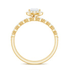 Teardrop Moonstone Bridal Ring Set with Diamond AAA - Rosec Jewels