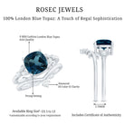 Vintage London Blue Topaz and Diamond Engagement Ring Set AAA - Rosec Jewels