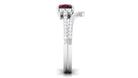 Cushion Cut Garnet and Diamond Designer Wedding Ring Set For Her AAA - Rosec Jewels