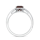 Princess Cut Garnet Solitaire Engagement Ring with Diamond AAA - Rosec Jewels