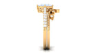 Rosec Jewels-Princess Cut Moonstone Vintage Ring Set with Diamond