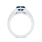 Princess Cut London Blue Topaz Designer Wedding Ring Set for Women AAA - Rosec Jewels