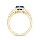 Princess Cut London Blue Topaz Designer Wedding Ring Set for Women AAA - Rosec Jewels