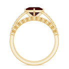 Princess Cut Garnet and Diamond Wedding Ring Set for Women AAA - Rosec Jewels