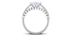 Solitaire Moonstone and Diamond Ring Set AAA - Rosec Jewels