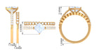 Solitaire Moonstone and Diamond Ring Set AAA - Rosec Jewels