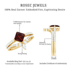 Rosec Jewels-Natural Princess Cut Garnet Diamond Wedding Bridal Ring Set