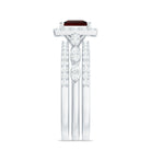 Rosec Jewels-Genuine Princess Cut Garnet 3 Piece Bridal Ring Set with Moissanite