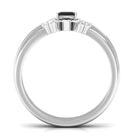 Lab Created Black Diamond Solitaire Wedding Ring Set with Diamond Lab Created Black Diamond - ( AAAA ) - Quality - Rosec Jewels