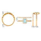 Certified 0.6 Carat Emerald Cut Aquamarine and Diamond Designer Ring Set AAA - Rosec Jewels