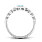 Octagon Cut Aquamarine and Diamond Designer Ring Set Aquamarine - ( AAA ) - Quality - Rosec Jewels