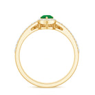 Rosec Jewels-Natural Emerald Diamond Pear Shaped Engagement Wedding Ring Set of 2