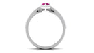 Rosec Jewels-Pink tourmaline Designer Teardrop Ring Set with Moissanite Halo