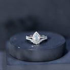 Certified Natural Ethiopian Opal Teardrop Wedding Engagement Ring Set of 2 AAA - Rosec Jewels