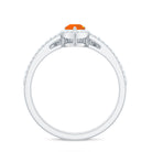 Fire Opal Designer Teardrop Ring Set with Moissanite Halo AAA - Rosec Jewels