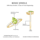 Natural 1 Carat Peridot Teardrop Engagement Ring with Diamond Half Halo AAA - Rosec Jewels