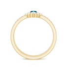 Marquise London Blue Topaz Bridal Ring Set with 2 Diamond Ring Guards AAA - Rosec Jewels