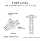 Marquise Cut Peridot Solitaire Trio Ring Set with Moissanite AAA - Rosec Jewels