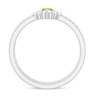 Marquise Cut Peridot Solitaire Trio Ring Set with Moissanite AAA - Rosec Jewels