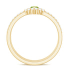 Marquise Cut Peridot Solitaire Trio Ring Set with Moissanite AAA - Rosec Jewels