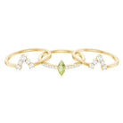 Marquise Cut Peridot Solitaire Trio Ring Set with Moissanite AAA - Rosec Jewels