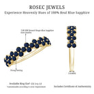 Rosec Jewels-Natural Blue Sapphire Half Eternity Anniversary Ring